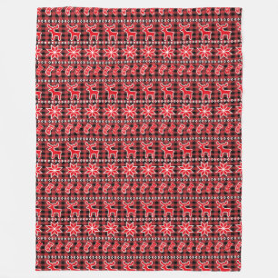 Cobertor De Velo Reindeer Stocking Fair Isle Padrão de Natal