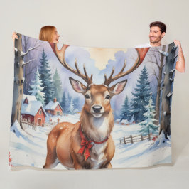 Cobertor De Velo Reindeer Wonderland: Feriado Feliz