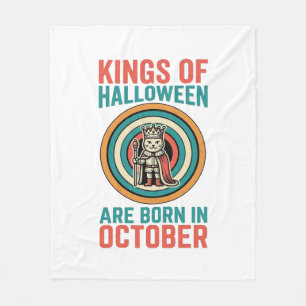 Cobertor De Velo Reis Do Halloween Outubro Aniversário Camisa Vinta