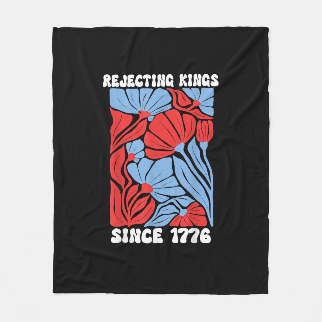 Cobertor De Velo Rejecting Kings Since 1776 No Kings In America Des (Frente)