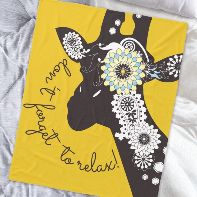 Cobertor De Velo Relaxe - Girafa Engraçada Funky Amarela (Criador carregado)