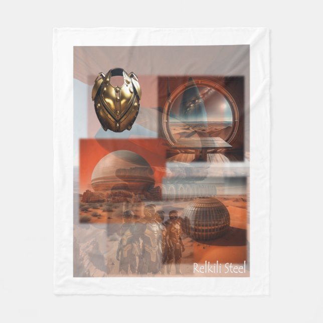 Cobertor De Velo Relkili Steel Cobrir Art Fleece Blanket (Frente)