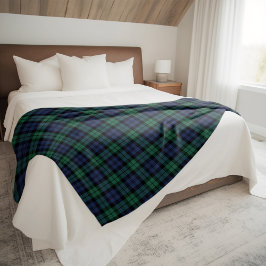 Cobertor De Velo Relógio Verde Azul Preto Tartan Plaid