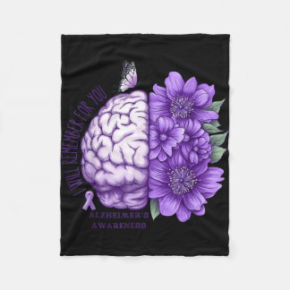 Cobertor De Velo Remember for you alzheimer's awareness flowers 