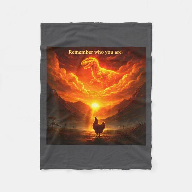 Cobertor De Velo Remember Who Are You Dinosaur Chicken Cool Funny G (Frente)