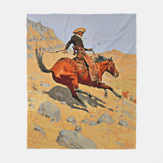 Cobertor De Velo Remington - O Cowboy, famoso quadro (Frente)
