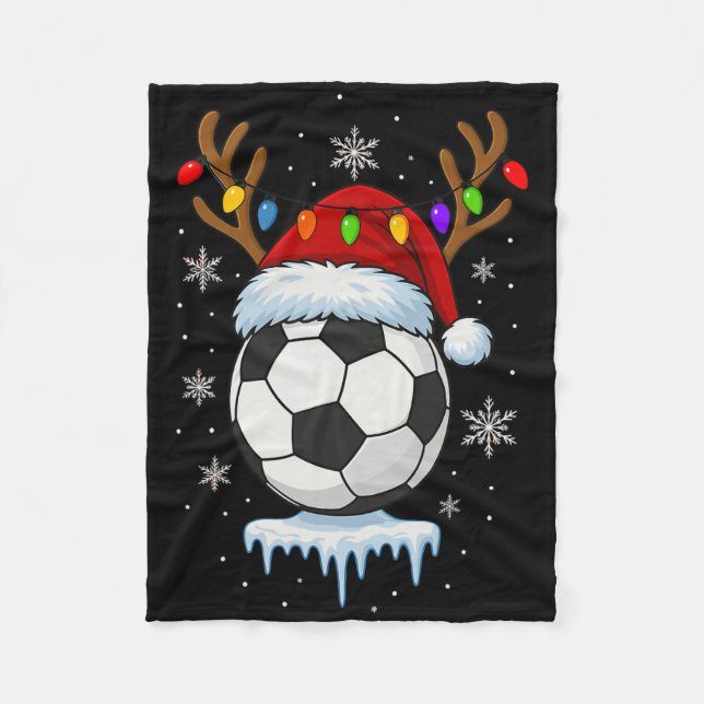 Cobertor De Velo Rena de Futebol de Natal  (Frente)