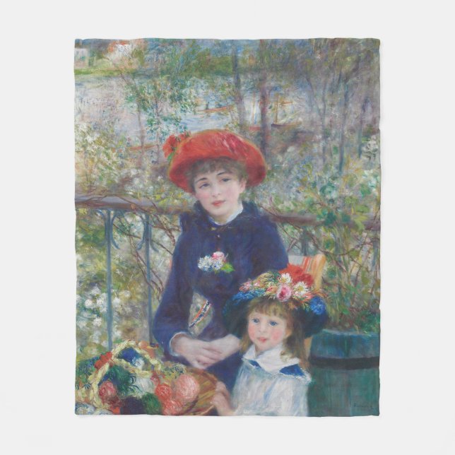 Cobertor De Velo Renoir Duas Irmãs Varanda Impressionismo Francês  (Frente)