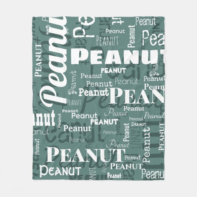 Cobertor De Velo Repetindo Padrão de Nome de Pet Monstera Verde e B (Frente)