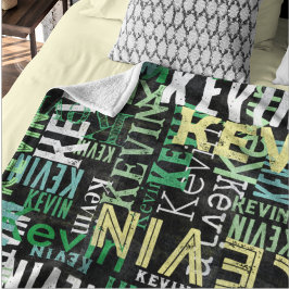 Cobertor De Velo Replicação de Nomes Estilo Urbano Preto