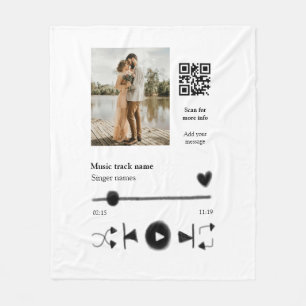 Cobertor De Velo Reprodutor de música personalizado casal amor códi