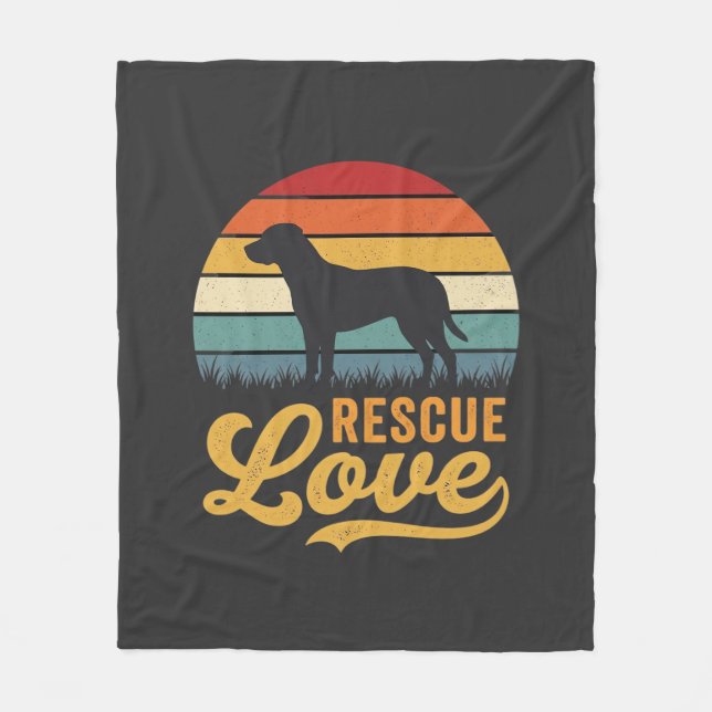 Cobertor De Velo Rescue Love Retro Dog Sunset_1 (Frente)