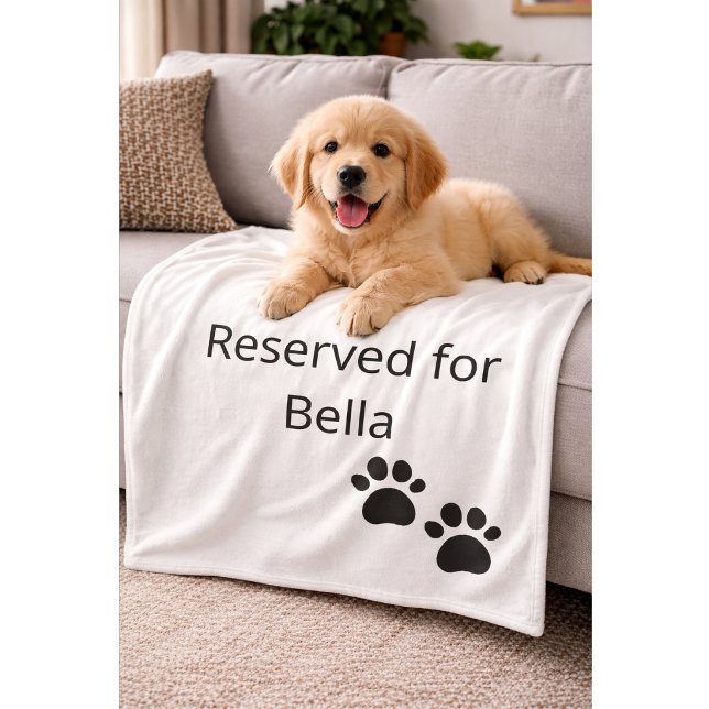 Cobertor De Velo Reserved for the Dog Custom Name Pillow (Criador carregado)