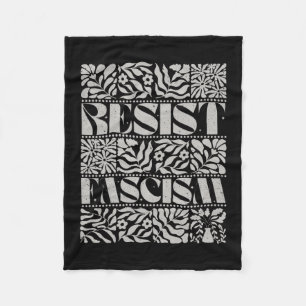 Cobertor De Velo Resista ao Fascismo Boho Floral Sutil Anti Trump S