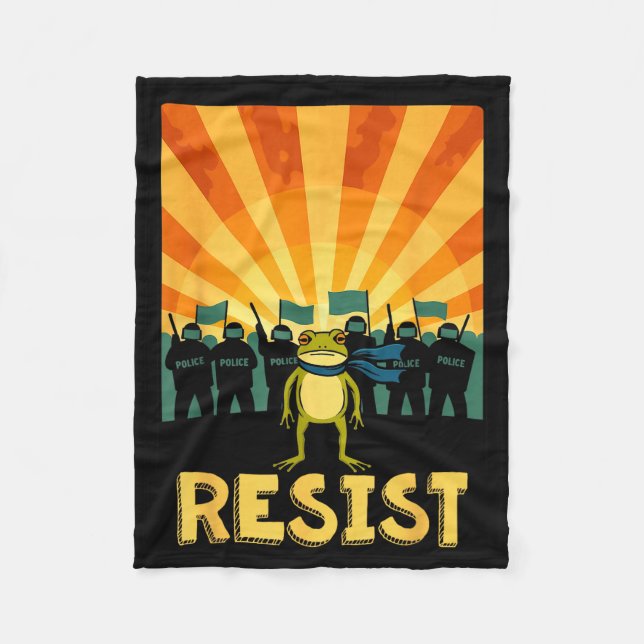 Cobertor De Velo Resistir ao Sapo Engraçado de Portland Protesto  (Frente)