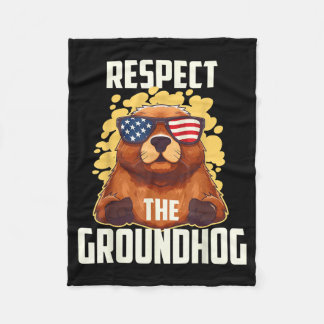 Cobertor De Velo Respect The Groundhog Usa Vintage Flag Happy Groun