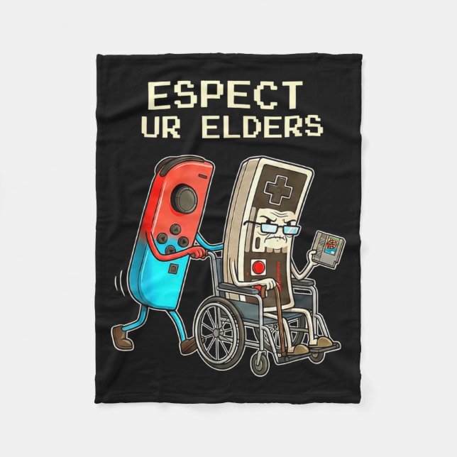 Cobertor De Velo Respect Ur Elders Retro Gaming Controller Funny  (Frente)