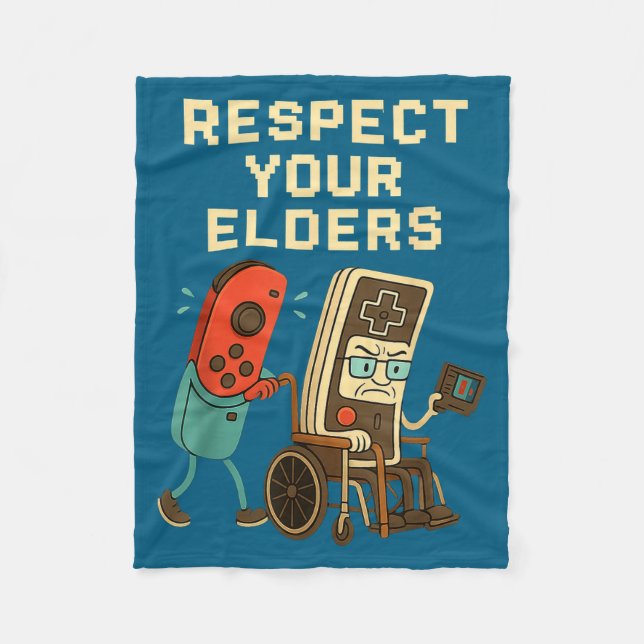 Cobertor De Velo Respect Your Elders Retro Gaming Funny Gamer Contr (Frente)