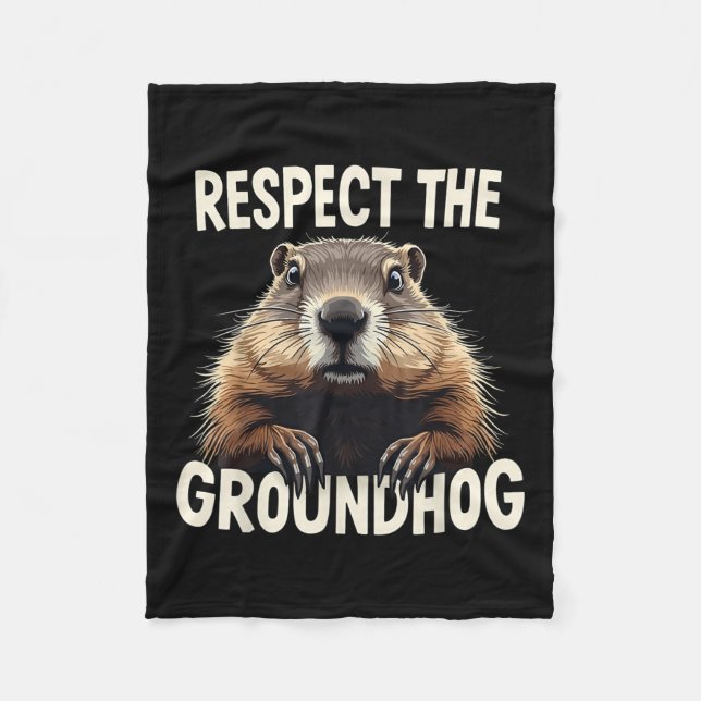 Cobertor De Velo Respeite O Anim Do Dia De Marmota (Frente)