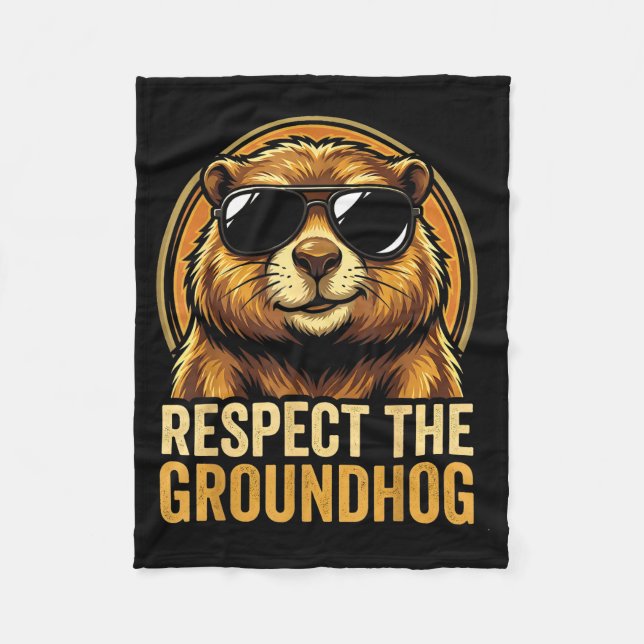 Cobertor De Velo Respeite O Dia Do Groundhog Ground Hog 2026  (Frente)