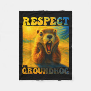 Cobertor De Velo Respeite O Groundhog Engraçado Woodchuck Lindos Mi