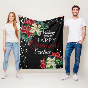 Cobertor De Velo Retirada Natal Poinsettia Floral Preto