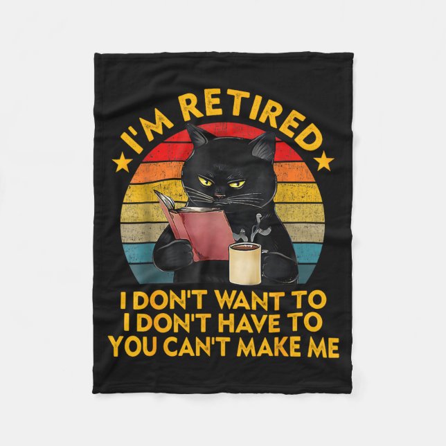 Cobertor De Velo Retired Black Cat Coffee Funny Retirement 2026 Wom (Frente)