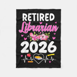 Cobertor De Velo Retired librarian est 2026 school librarian