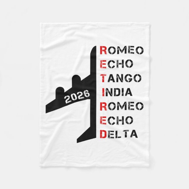 Cobertor De Velo Retired Lot 2026 Phonetic Alphabet Retirement Gift (Frente)