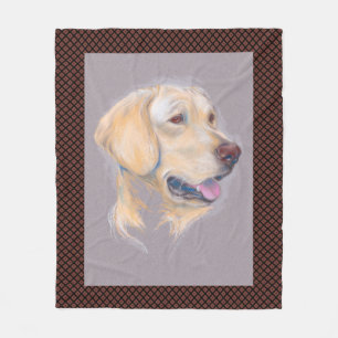 Cobertor De Velo Retrato amarelo de labrador retriever