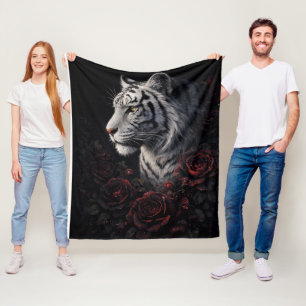 Cobertor De Velo Retrato de Tigre Branco – Poder Calmo e Olhar Sile