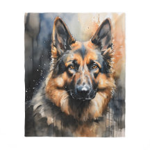 Retrato de tinta do german shepherd