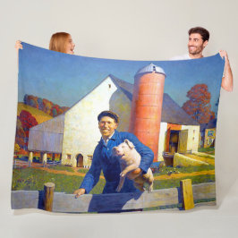 Cobertor De Velo Retrato de um Agricultor Vida na Fazenda NC Wyeth 