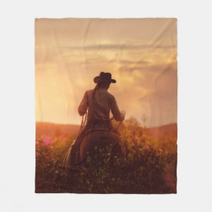 Cobertor De Velo Retrato do cowboy ocidental Vintage