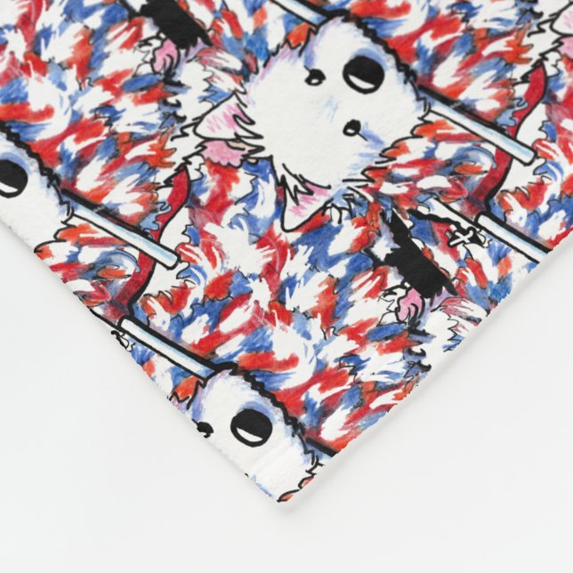 Cobertor De Velo Retrato do KiniArt Liberty Westie (Quina)