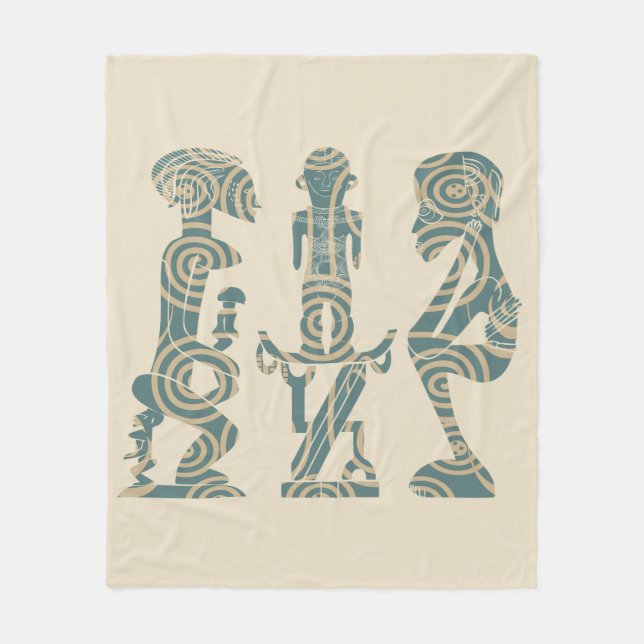 Cobertor De Velo retrato tribal abstrato africano (Frente)