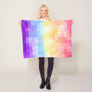 Cobertor De Velo Retro Boho Funky Excêntrico Xenogênero Xadrez Orgu