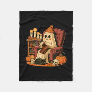 Cobertor De Velo Retro Boo Ghost Yarn Crochet tricotando Halloween