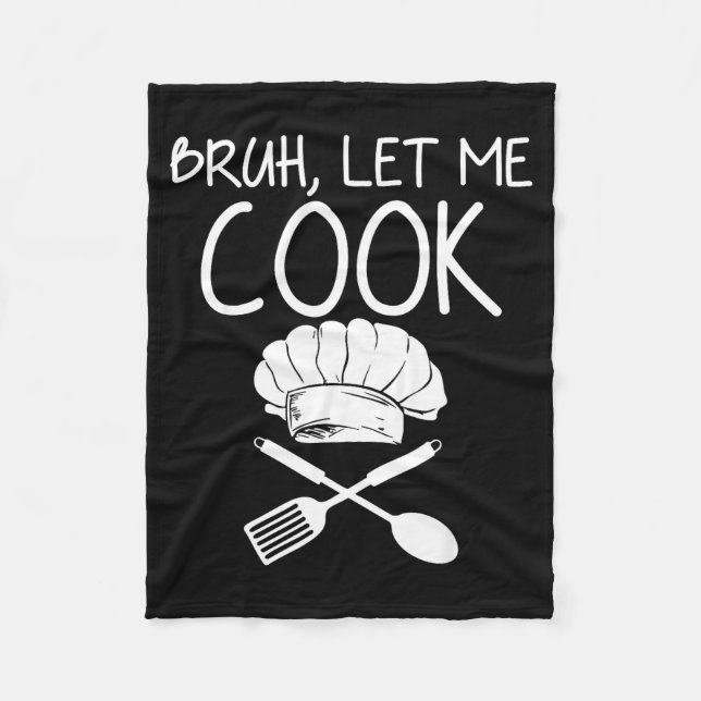 Cobertor De Velo Retro Bruh Let Me Cook Meme Funny Let Him Cook  (Frente)