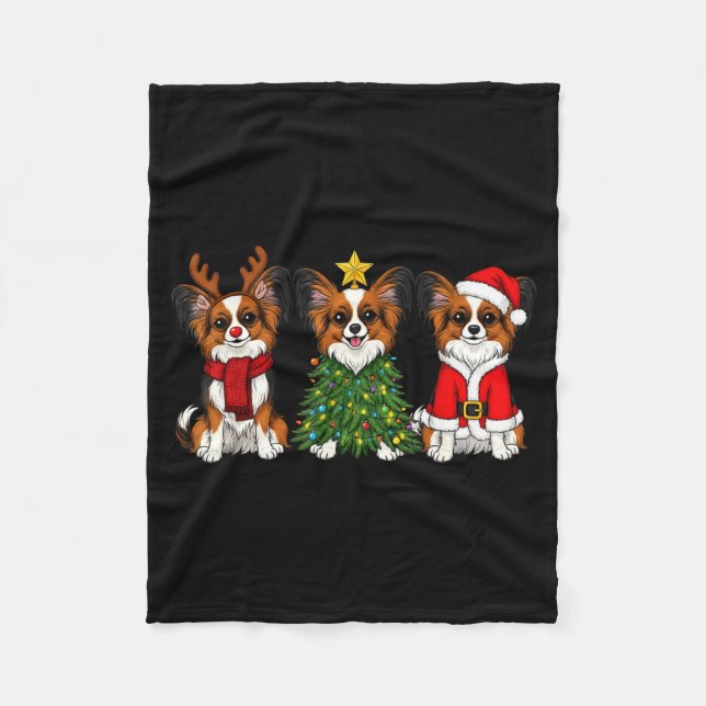 Cobertor De Velo Retro Christmas Pallon Dog Lover Santa Reindeer  (Frente)