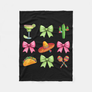 Cobertor De Velo Retro cinco de maio taco chapéu coquette laço gir