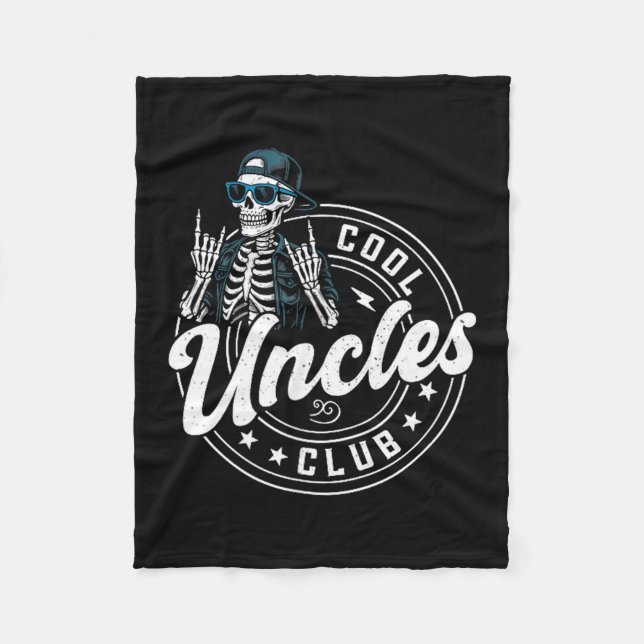 Cobertor De Velo Retro Cool Uncles Club Funny Skeleton New Uncle Me (Frente)