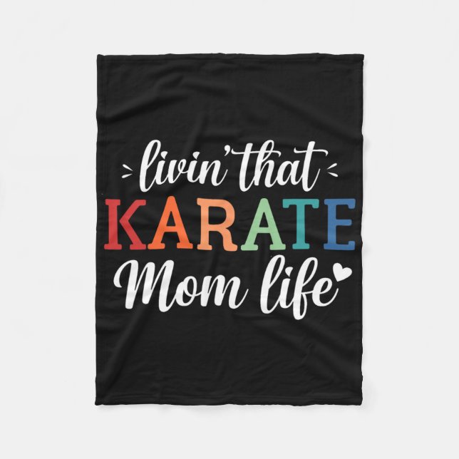 Cobertor De Velo Retro da Vida da Mãe Karate - (Frente)