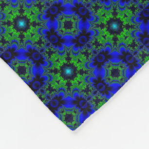 Cobertor De Velo Retro Daisies em verde azul