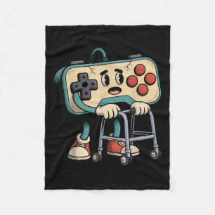 Cobertor De Velo Retro Divertido Velho Jogador de Video Game 80s 90