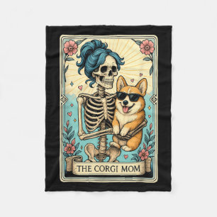 Cobertor De Velo Retro Engraçado Corgi Mãe Tarot Card Skeleton Hall