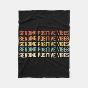 Cobertor De Velo Retro Enviando Vibes Positivas Dizendo Autoatendim