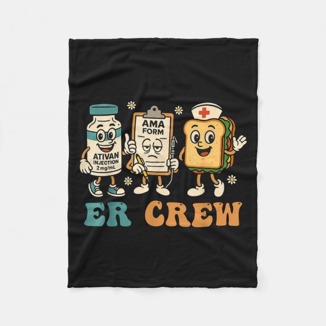 Cobertor De Velo Retro Er Crew Emergency Room Funny Er Ed Nurse Tec (Frente)