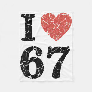 Cobertor De Velo Retro Eu Amo 67 Coração Número 67 Piada Engraçada