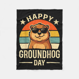Cobertor De Velo Retro Feliz Dia do Groundhog Legal Dia do Ground H